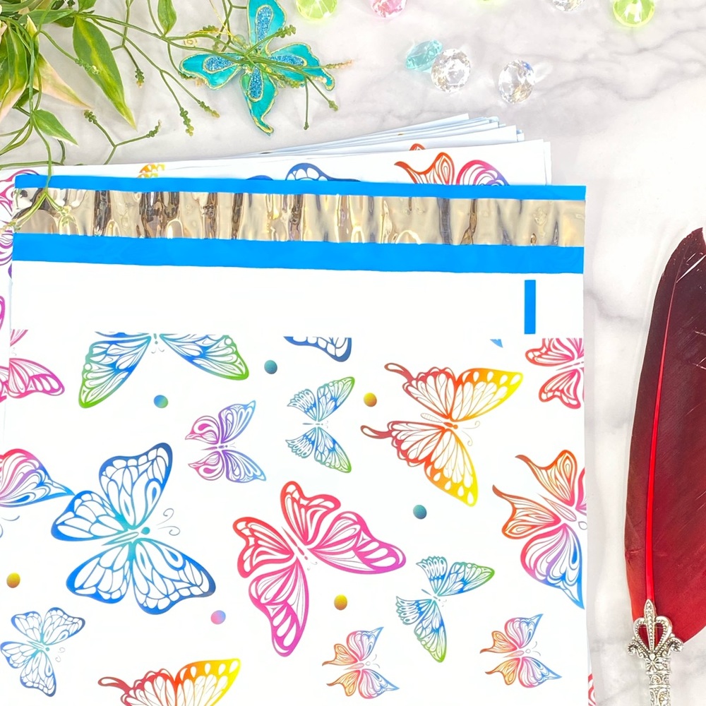 50 10X13 Rainbow Butterfly Poly Mailers PRICE FIRM - Picture 4 of 4